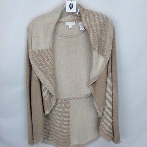 Charter Club Women's Open Knit Long Sleeve Relax Fit Cotton Blend Cardigan Large